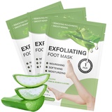 3 Paar Fußmaske, Fußpeeling Maske Hornhautentferner Socken for Weiche und Glatte Babyfüße, Hornhaut und abgestorbene Haut entfernen, Reparatur von rauen Fersen, Idee für Männer und Frauen - Aloe Vera