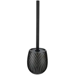 WC-Garnitur WENKO "Modell Idro", grau, H:39cm Ø:10cm, Keramik, Edelstahl, Reinigungsbürsten, WC-Bürstenhalter aus Keramik mit Linienstruktur, flexibel platzierbar