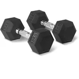 Amazon Basics Hantel-Set, mit Gummibeschichtung, sechseckig, 5 kg, Schwarz