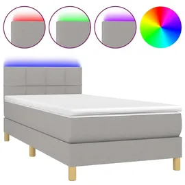 vidaXL Boxspringbett 100 x 200 cm Hellgrau