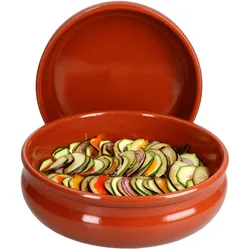 2er Set Cazuela Tonschale Berlin bauchig 24cm - 99513