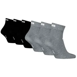 Puma Unisex Sneaker Quarter Socken 6-Pack Grey/black - 43-46