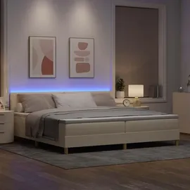 vidaXL LED Boxspringbett 200 x 200 cm Creme