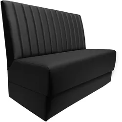 MEYER | Gastrobank mit Sockel | B:H 120 x 103 cm | Schwarz | Gestreift | Leder