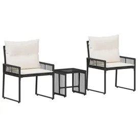 vidaXL Gartenlounge Set 7-tlg. Schwarz