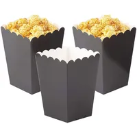 Ainmto 24 Stück Schwarze Popcorn Boxen,Popcorn Kästen,Popcorn Tüten,Mini Papier Popcorn Behälter für Filmabend-Party