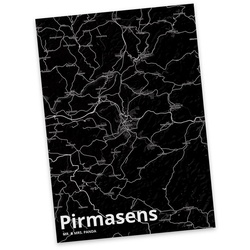 Mr. & Mrs. Panda Postkarte Pirmasens - Geschenk, Städte, Stadt, Stadt Dorf Karte Landkarte Map S
