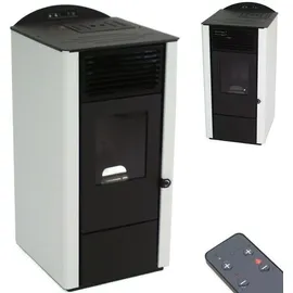 Apex Digital Pelletofen 9,5kW Pelletkamin Pelletheizung Kaminofen A+ Holzofen weiß 56302