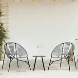 vidaXL Gartenstuhl in Ei-Form Schwarz und Hellgrau Poly Rattan