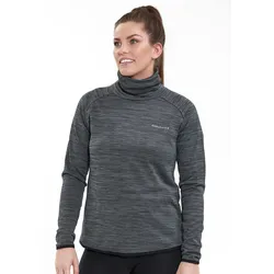 Langarmshirt ENDURANCE "Littao", Herren, Gr. 46, schwarz (schwarz, grau), 100% Polyester, meliert, unifarben, casual, normal, hoch geschlossener Ausschnitt, Langarm, Shirts, mit Quick Dry-Technologie