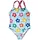 Toby Tiger Badeanzug mit Regenbogenblumen Print Blau 116