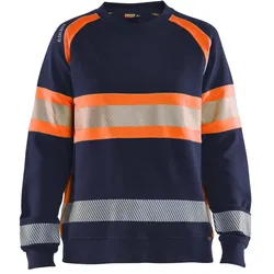 Damen Warnschutz Sweatshirt "3409" - XS - marine/orange