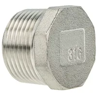 Tecuro Stopfen mit Sechskant Edelstahl V4A (AISI 316), AG
