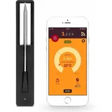 Gabrielle 100 % Kabelloser Kochfühler, Vernetztes Fleischthermometer, Backofen, Temperaturregelung, Große Reichweite, Wi-fi/bluetooth-verbindung, Schwarz