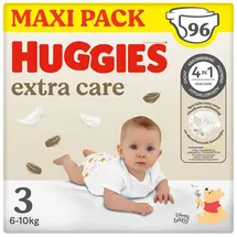 Huggies Extra Care Windeln, Größe 3 (4-9 kg), Packung mit 96 Stück