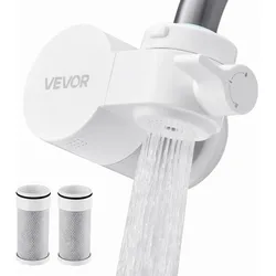 VEVOR Wasserhahn Wasserfilter Wasserreiniger mit 3 Filtern Horizontal Weiß