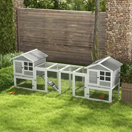 PawHut Kleintierstall 259 x 64 x 92 cm grau
