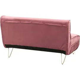 Beliani Schlafsofa Stoff 2-Sitzer Rosa