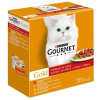 Purina Gourmet Gold Stücke in Sauce Mix (Rind, Pute, Lachs, Huhn) 8x85g (Rabatt für Stammkunden 3%)