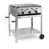 Gasbräter fahrbar Gasgrill 3-flammig 11kW Edelstahl-Brenner BBQ Neu P3FB