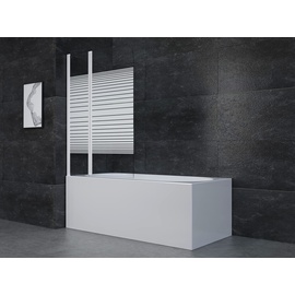 MARWELL White Stripes«, weiß- 100 x 140 cm Duschwand für Badewanne 2-teilig