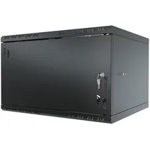 Stalflex Rack Cabinet 19 6U, 450mm Metal Door, Black S-RC19-6U-450MB 19 Zoll zum Serverraum, Büro - Schwarz