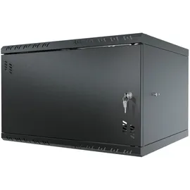 Stalflex Rack Cabinet 19 6U, 450mm Metal Door, Black S-RC19-6U-450MB 19 Zoll zum Serverraum, Büro - Schwarz