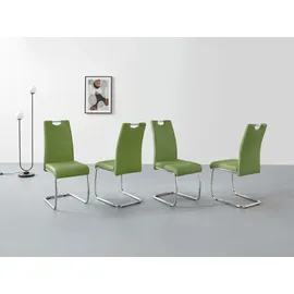 Hela Freischwinger Flora Kunstleder grün 4er Set