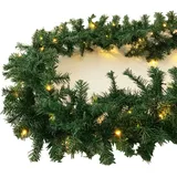 Mojawo LED Tannengirlande Girlande Weihnachtsbeleuchtung 270cm Batterie