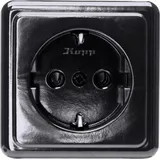Kopp Aufputz-Programm Standard, schwarz, Schutzkontakt-Steckdose 1-Fach, 16 A, 250 V, 101805003