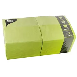 Papstar 250 Servietten, 3-lagig 1/8-Falz limonengrün