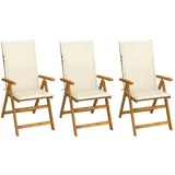 vidaXL Klappbare Gartenstühle 69 x 69 x 111 cm creme 3 St.