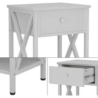 Vicco Nachttisch Keno Weiß 40 x 55 cm 2er
