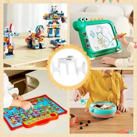 Woltu Kindersitzgruppe mit Stauraum 2 Stühle MDF weiß