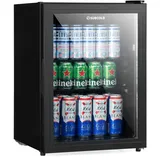 Subcold Cave60 Getränkekühlschrank 54L für 50 Dosen | Bierkühlschrank mit Glastür und LED-Beleuchtung | Mini Kühlschrank für Hausbar, Büro & Minibar