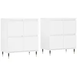 vidaXL Sideboards 2 Stk. Weiß Holzwerkstoff