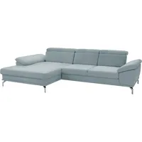 Ecksofa SIT & MORE "Scorpio L-Form", blau (aqua), B:311cm H:85cm T:181cm, Sofas, Ecksofa, inklusive Sitztiefenverstellung, wahlweise mit Kopfverstellung