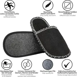 Onvaya ONVAYA® ABS Gästepantoffel | Stern Wendepailletten | 4er Set | Antirutsch Sohle | Hausschuhe | Filzpantoffel | Gr. 36-45 Gästehausschuhe