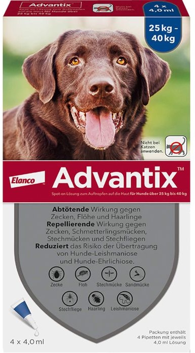 ADVANTIX Spot-on Lsg.z.Auftr.a.d.H.f.Hund 25-40 kg 16 ml