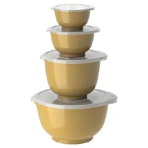 Rosti Rührschüssel Set 4tlg. mit Deckel "Margrethe" gelb (curry) 0,25+0,5+1,5+3,0L