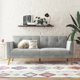 CosmoLiving by Cosmopolitan 3-Sitzer "Gloria", grau (hellgrau), B:192cm H:82cm T:80cm, 100% Polyester, COSMOLIVING BY COSMOPOLITAN, Sofas, Mit Knopfsteppung