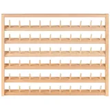 Kurtzy Spulenhalter Garnrollenhalter aus Buchenholz zur Aufbewahrung von 60 Spulen & Haken - Nähmaschinen Garn Organizer zum Aufhängen - für Stick-, Quilt- und Nähfäden