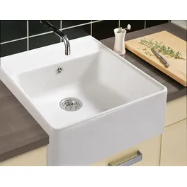 Villeroy & Boch Spülstein Einzelbecken white pearl + Handbetätigung