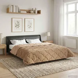 vidaXL Ganzjahresbettdecke Gepolstert Taupe 200 x 200 cm