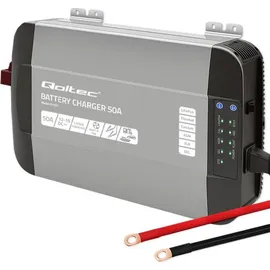 Qoltec intelligente professionelle Monolith-Ladegerät für LiFePO4-, AGM-, GEL- SLA-Batterien 50 A, 12 V)