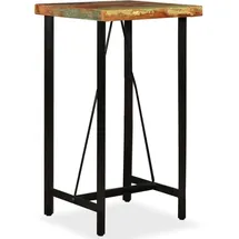 vidaXL Bartisch 55x55x107 cm Altholz Massiv und Eisen