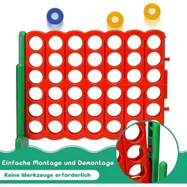 Costway Riesiges 4 Gewinnt Spielset mit Basketballkorb und Wurfspiel