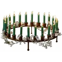 Loberon Kerzenkranz Margarit, 24 Kerzenhalter, in Handarbeit gefertigt, Edelrost-Finish,