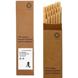 20 Stück Zuckerrohr-Strohhalme – plastikfrei, umweltfreundlich, biologisch abbaubar & kompostierbar | stabil für heiße & kalte Getränke | Alternative zu Plastik-, Papier- & Glasstrohhalmen | 20 cm