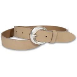 Ledergürtel SILBERGIFT, Damen, Gr. 110, beige, Rindsleder, casual,klassisch, Gürtel, Vollrindleder Nubuk